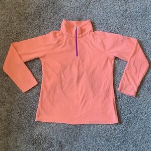 Columbia Fleece Pullover Sweater Girls 14/16 Pink 1/4 Zip